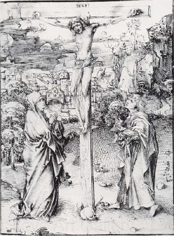 Albrecht Durer Christ on the Cross between the Virgin and St.John Spain oil painting art